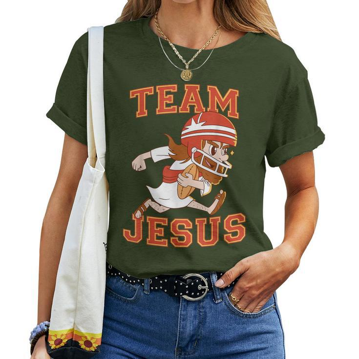 Christian Team Jesus Football Lover Faith Hope Christmas Women T-shirt