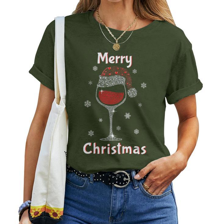 Christmas Outfit Wine Glass Christmas Women T-shirt
