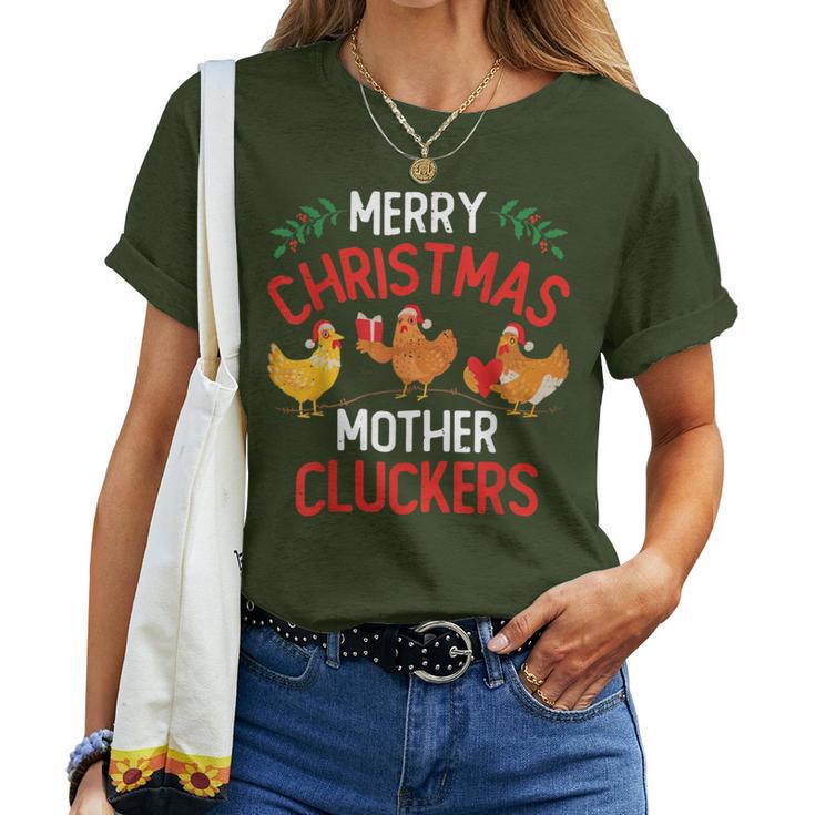 Chicken Merry Christmas Mother Clucker Merry Xmas Women T-shirt