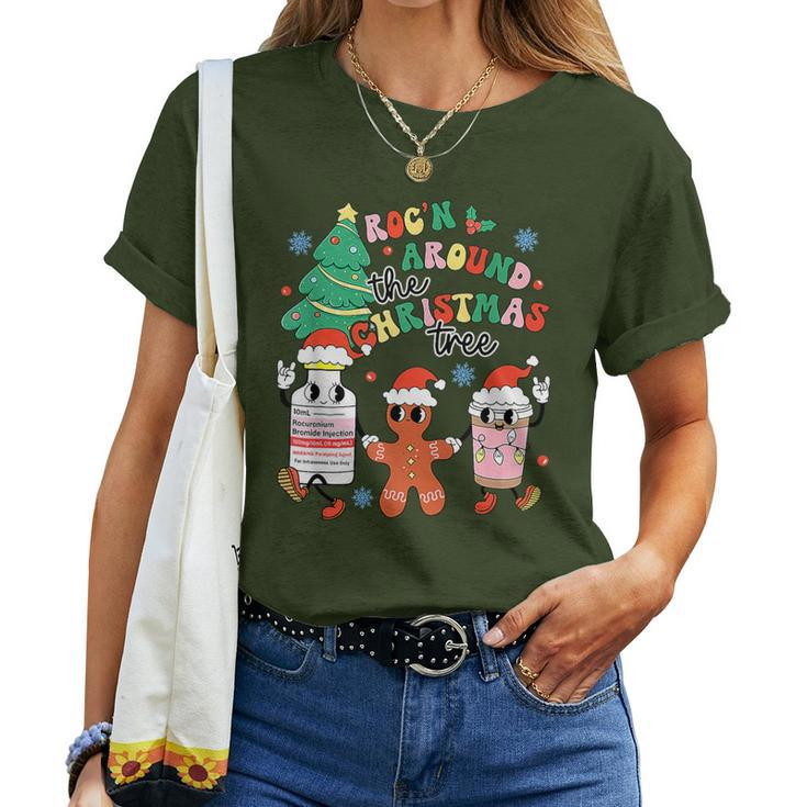 Er Icu Rn Nurse Xmas Roc'n Around The Christmas Tree Women T-shirt