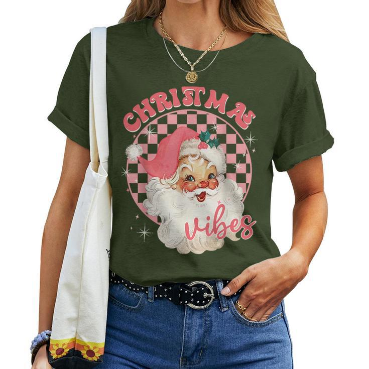 Groovy Santa Claus Retro Christmas Xmas Holiday Women Women T-shirt