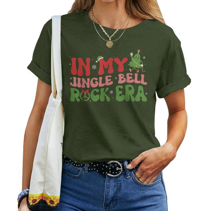 In My Jingle Bell Rock Era Groovy Christmas Tree Pjs Family Women T-shirt