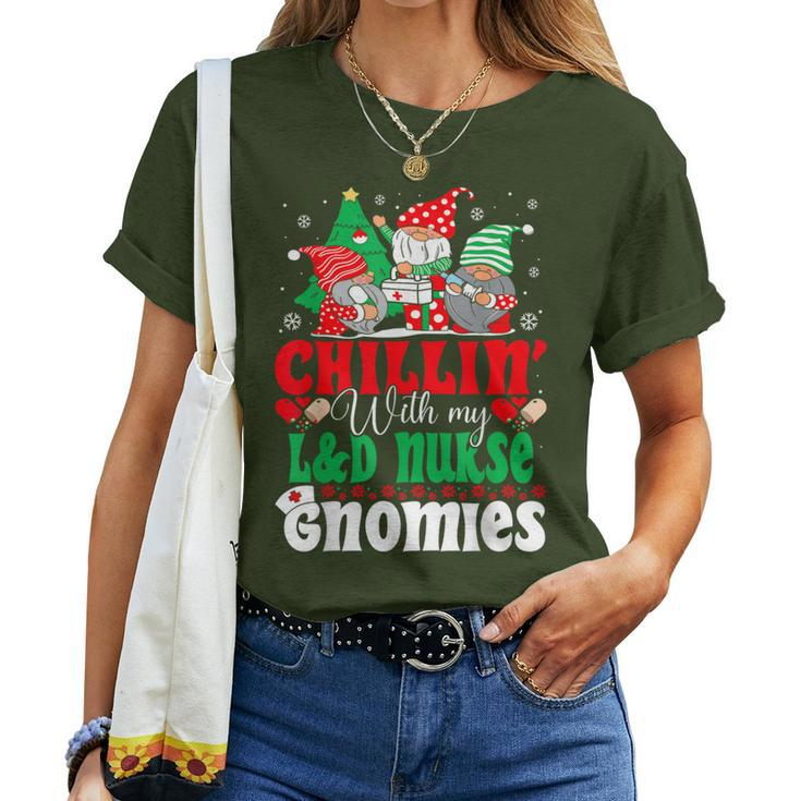Labor & Delivery Nurse Gnomes L&D Nurse Christmas Women T-shirt