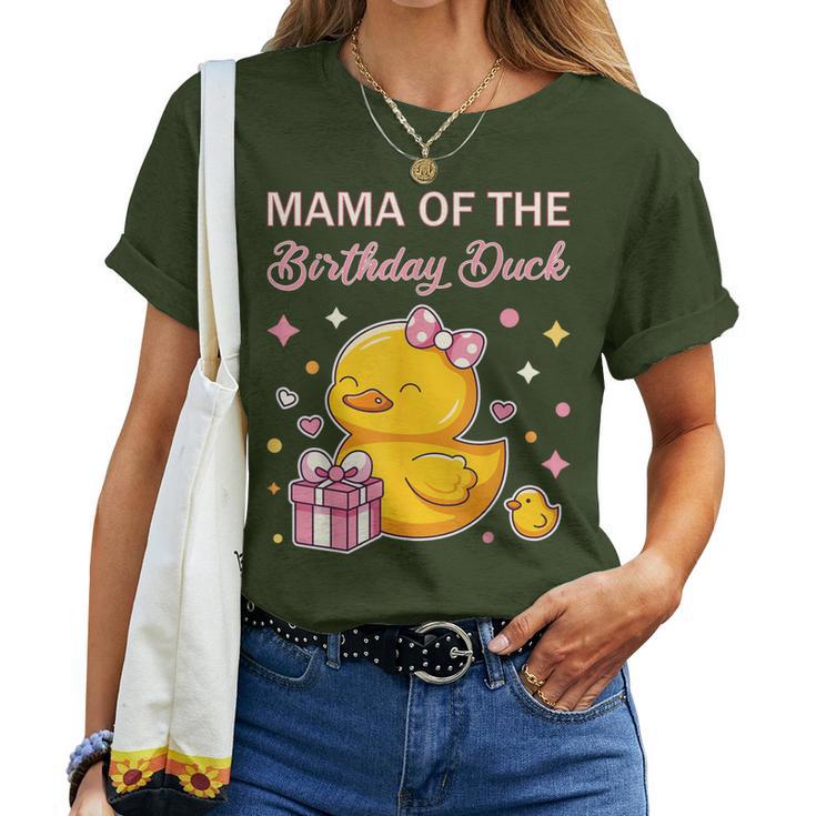 Mama Of The Birthday Duck Christmas Anime Party Outfit Women T-shirt