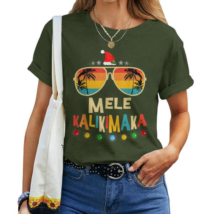 Mele Kalikimaka Christmas Hawaiian Apparel Santa Men Women T-shirt