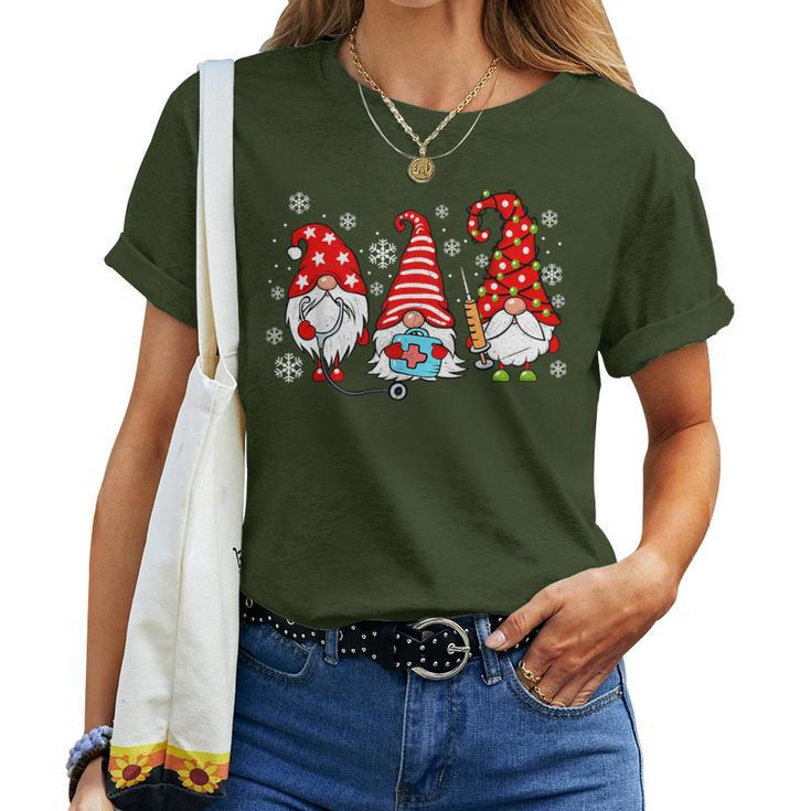 Nurse Christmas Gnomes Xmas Scrub Top Er Rn Nursing Gnomies Women T-shirt