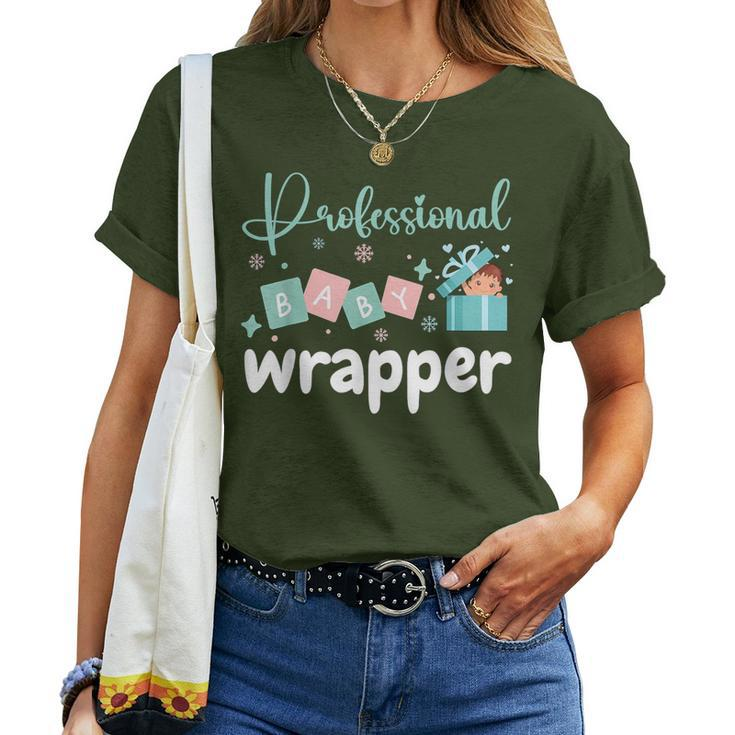 Professional Baby Wrapper Christmas Nurse Mother Baby Women T-shirt