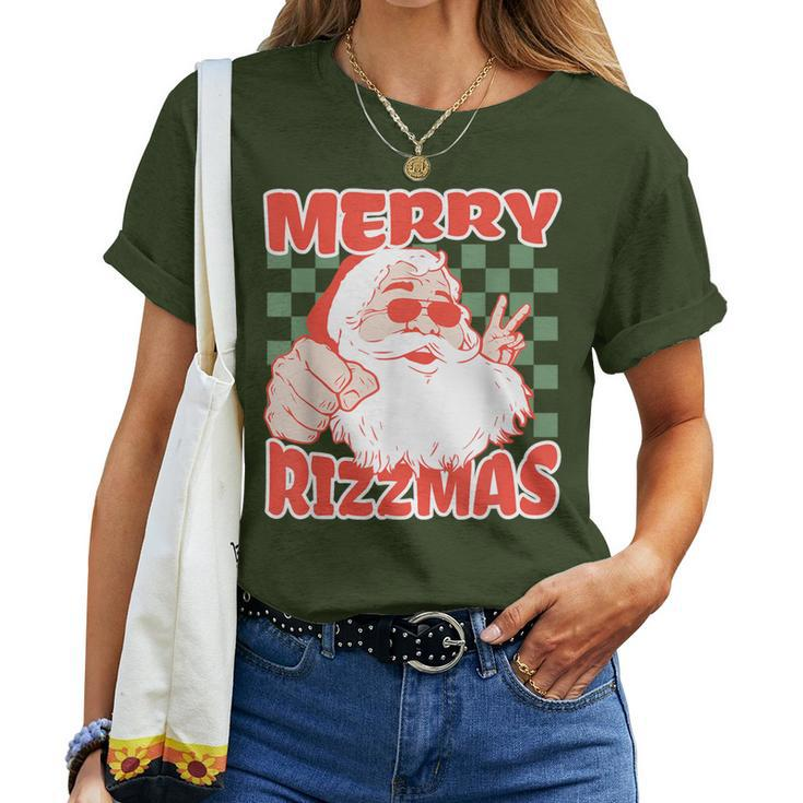 Skater Christmas Rizz Meme Merry Rizzmas For Skater Girl Women T-shirt
