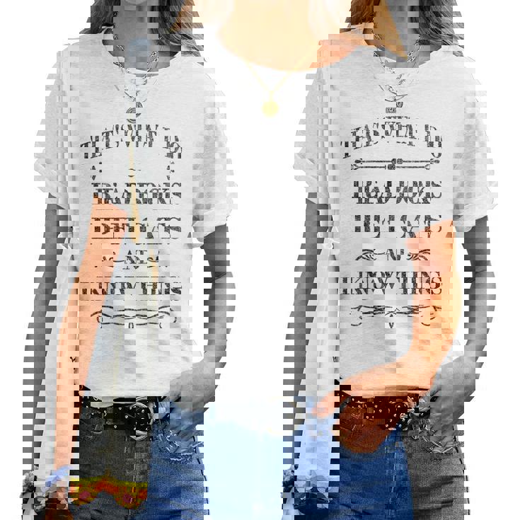 Amateurs De Livres Rétro Et Amusants Cat Lovers Bookworm C'est Ce Que Je Fais T-shirt femme