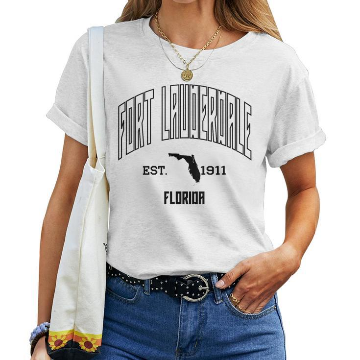 Athletic Fort Lauderdale Florida Fl Throwback Souvenir Women T-shirt
