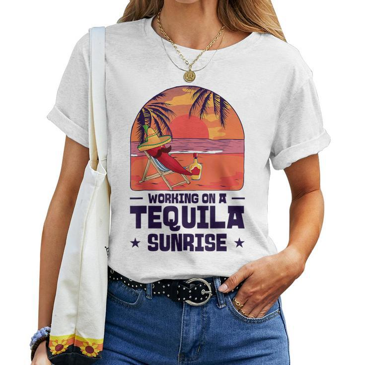 Bartender Mixing Tequila Sunrise Mexican Mexico Women T-shirt