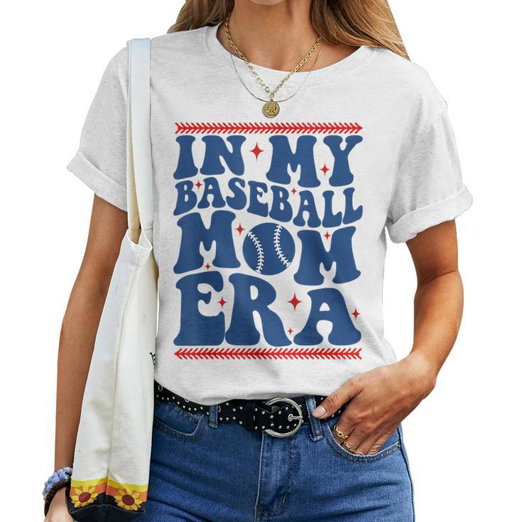 In My Baseball Mom Era Groovy Baseball Mom Team Mother's Day Women T-shirt