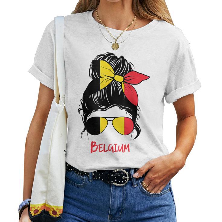 Belgium Girl Belgian Girl Belgium Woman Flag Women T-shirt