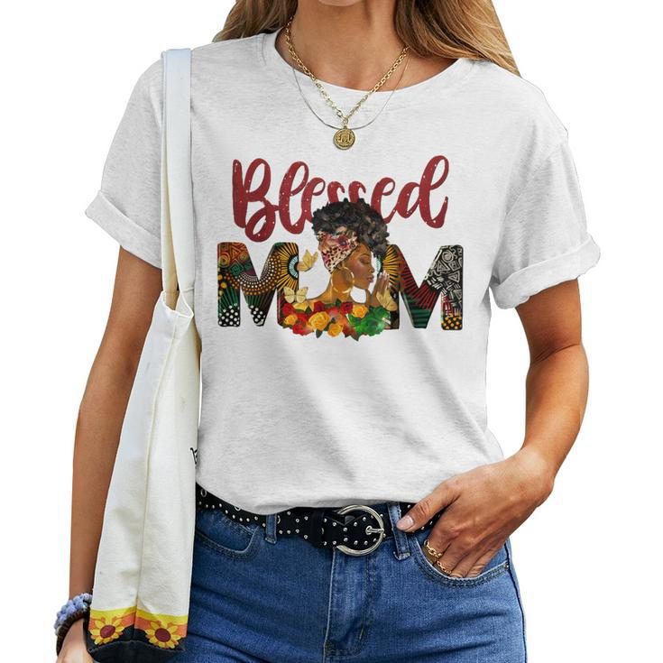 Blessed Mom Africa Black Woman Junenth Mother's Day Women T-shirt