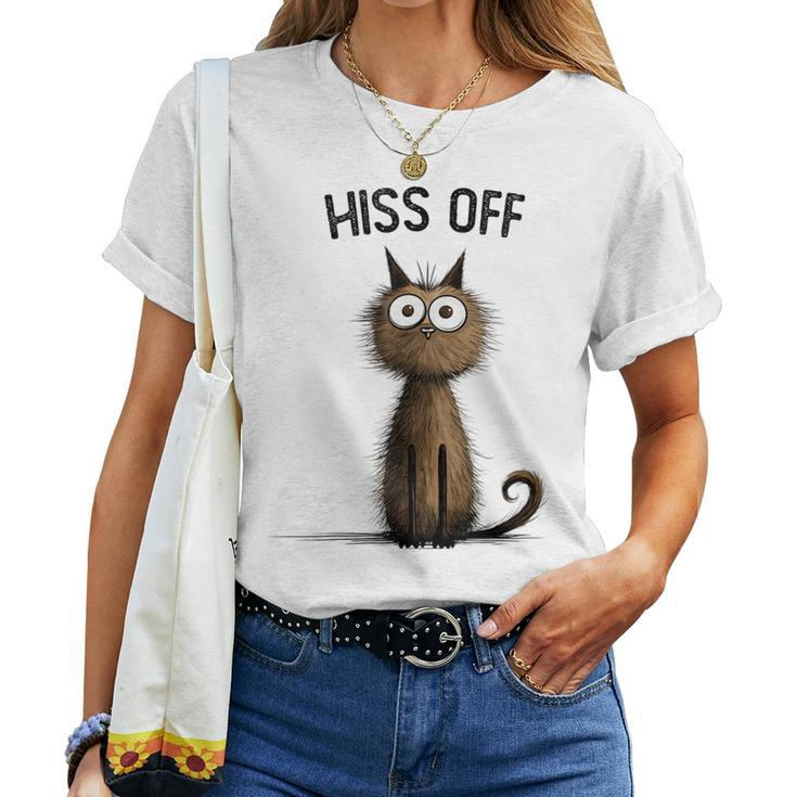 Cat Lover For Humor Hiss Off Meow Cat Women T-shirt