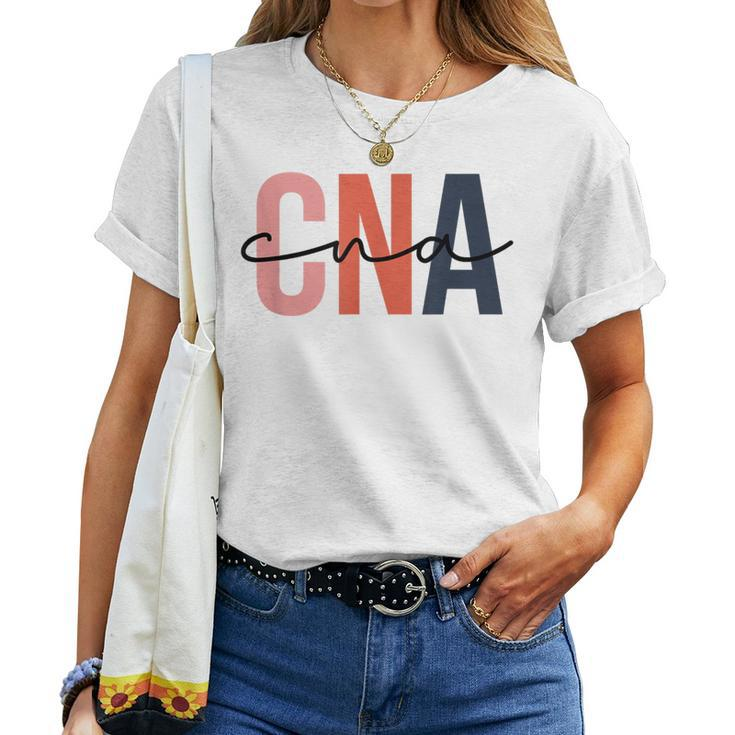 Cna Colorful Letters Nurse Christmas Pajamas Women T-shirt