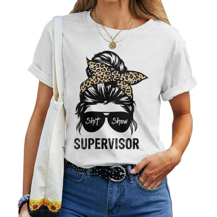 Cool SHIT Show Supervisor Hilarious Vintage For Adults Women T-shirt