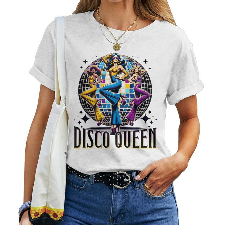 Disco Queen 70'S 80'S Retro Vintage Costume Disco Dance Women T-shirt