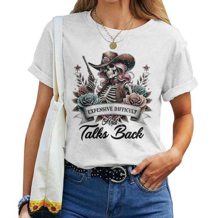 Expensive Difficult And Talks Back Messy Bun Women T-shirt