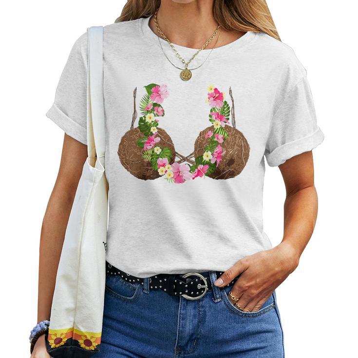 Coconut Bra Hawaiian Tropical Beach Vibes Summer Girls Women T-shirt