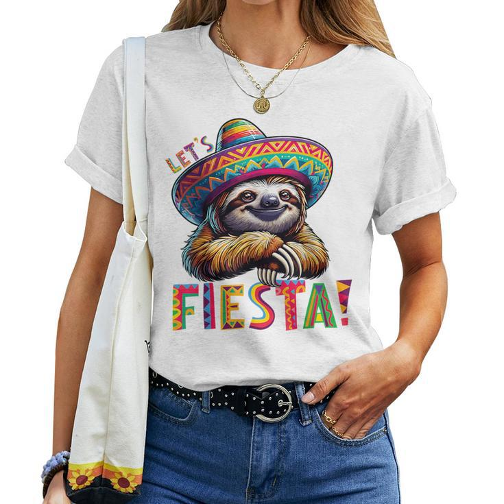 Let's Fiesta Sloth Cinco De Mayo Fiesta Mexican Women T-shirt