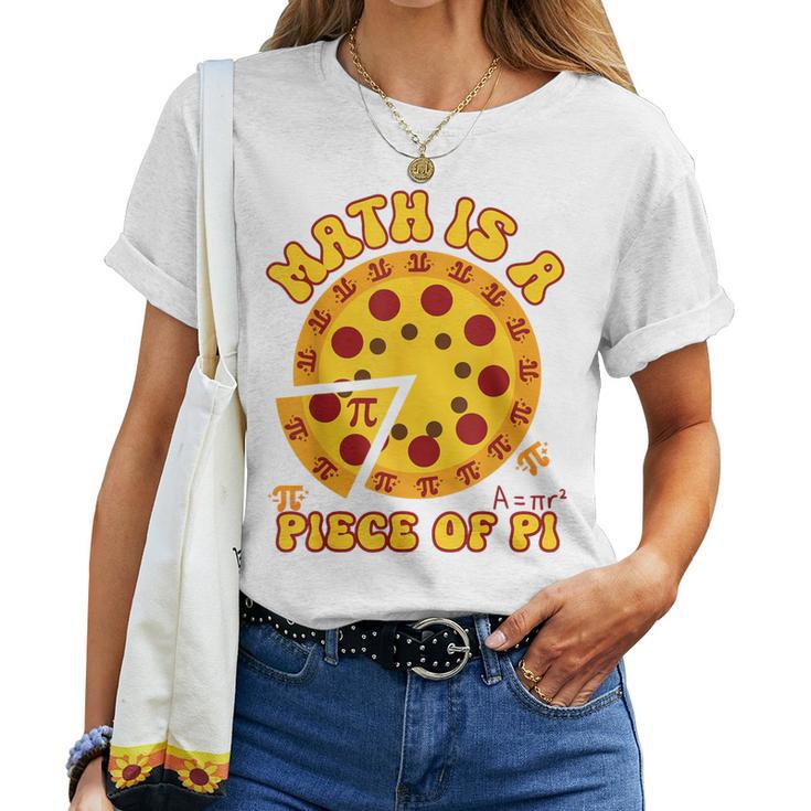 Retro Math Is A Piece Of Pi Teacher Pi Day 314 Pie Women T-shirt