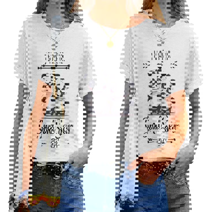 Future Grande Sœur 2024 Panda Je Vais Être Grande Soeur 2024 T-shirt femme