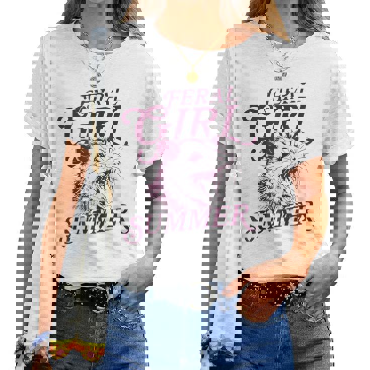 Girls Summer Vibes Feral Girl Summer Vacation Women T-shirt