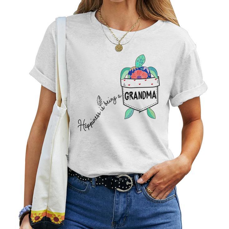 Happiness Is Being A Grandma Sea Turtle Ocean Animal Women T-shirt