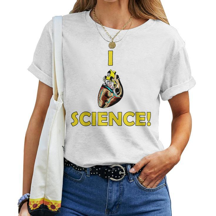 I Heart Science Love Teacher Nerd Meme Human Women T-shirt