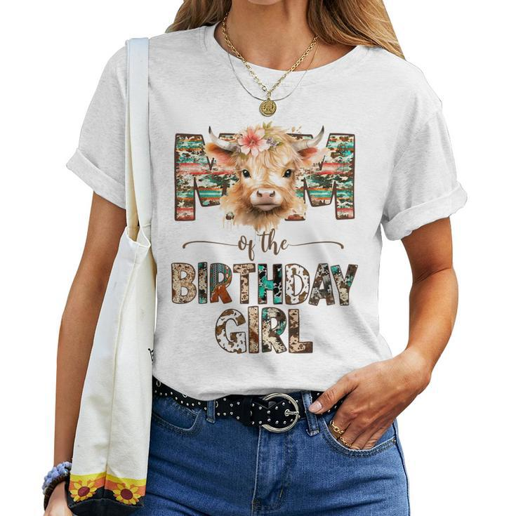 Mom And Dad Birthday Girl Cow Family Party Decorations Women T-shirt