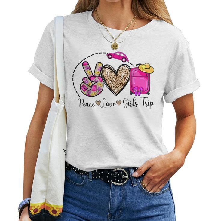 Peace Love Girls Trip Black Melanin American Pride Women T-shirt