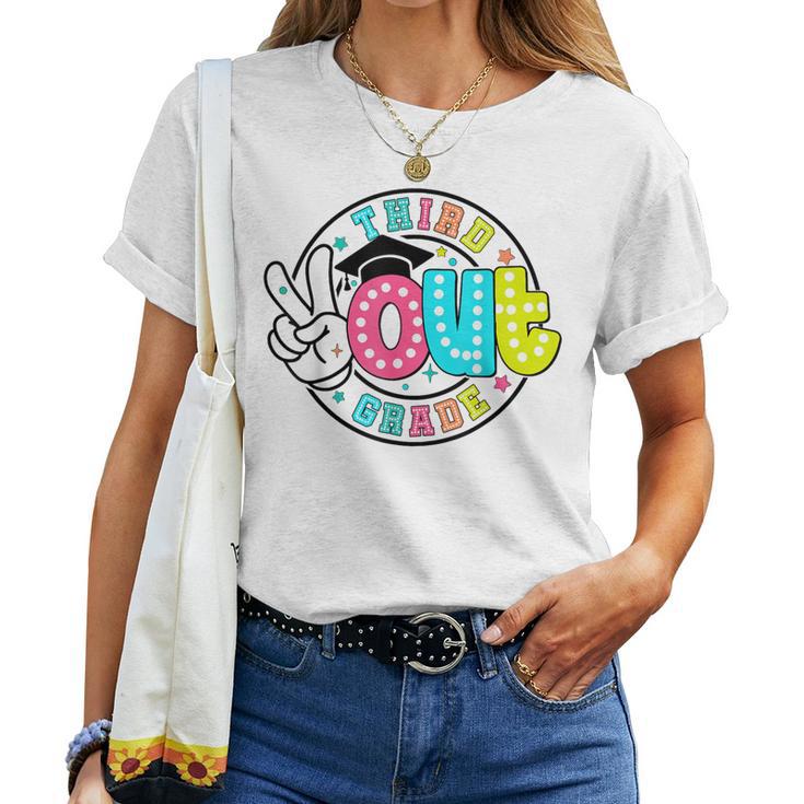 Peace Out Third Grade Graduate Last Day Of School Teacher Women T-shirt