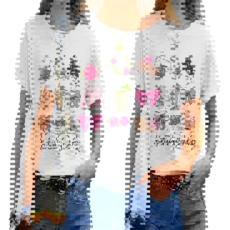 Pink Coquette Bow Derby Day Horse Racing 2024 Derby Women T-shirt Pink Coquette Bow Derby Day Horse Racing 2024 Derby Women T-shirt