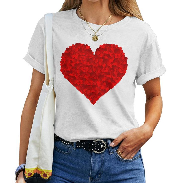 Red Heart Love Valentines For Girlfriend Him Her Girls Women T-shirt