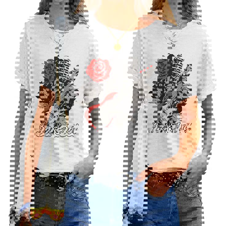 Rockabilly Rockabellaintage Rockera Rock & Roll Sin Mangas Camiseta de mujer