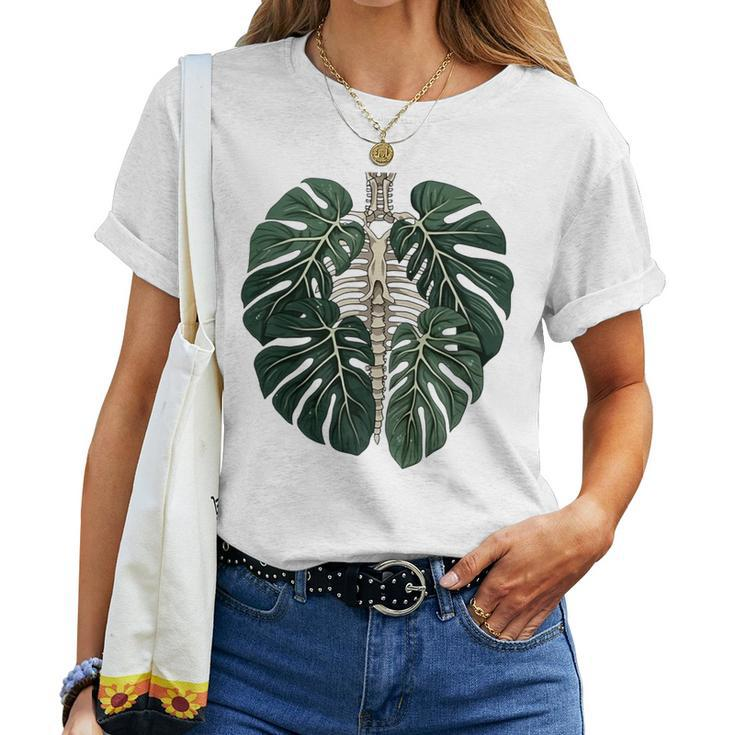 Skeleton Plant Body Nature Botanical Gardening Plant Lovers Women T-shirt