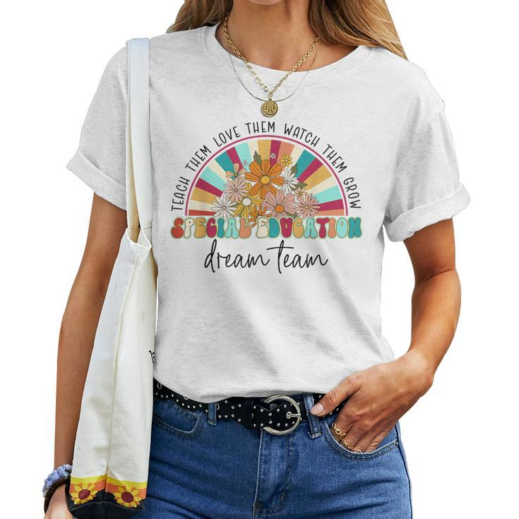 Sped Squad Dream Team Special Education Ed Groovy Teacher Women T-shirt