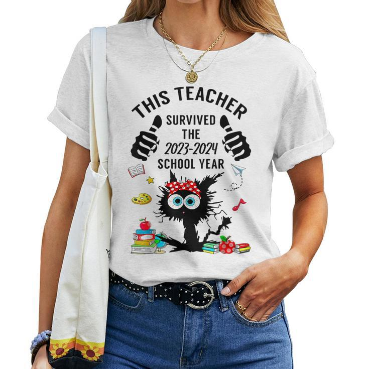 This Teacher Survived 2024 School Year Teacher Graduation Women T-shirt