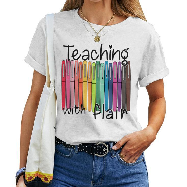 Teaching With Flair Preschool Teacher First Day Of School Women T-shirt