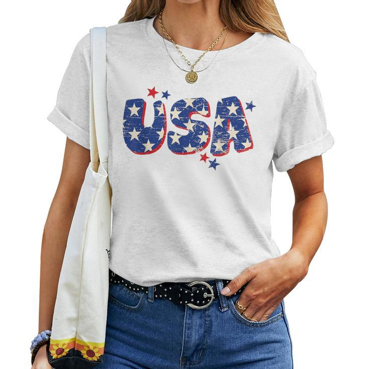 Usa American Flag 4Th Of July Kid Boy Girl Vintage Women T-shirt
