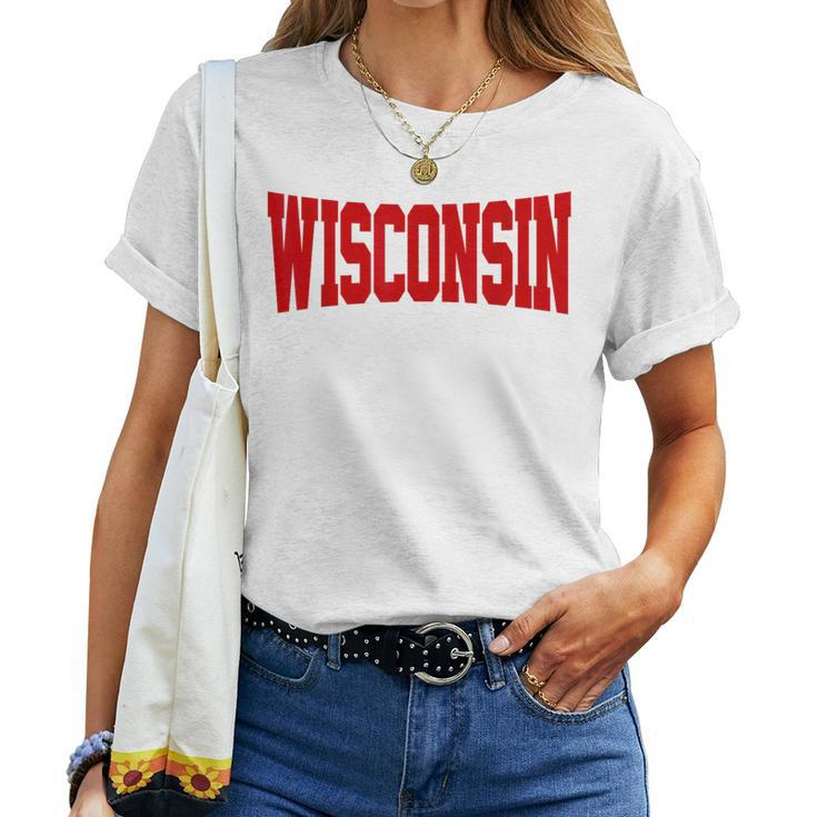 Vintage Wisconsin Wisconsin Red Retro Women T-shirt
