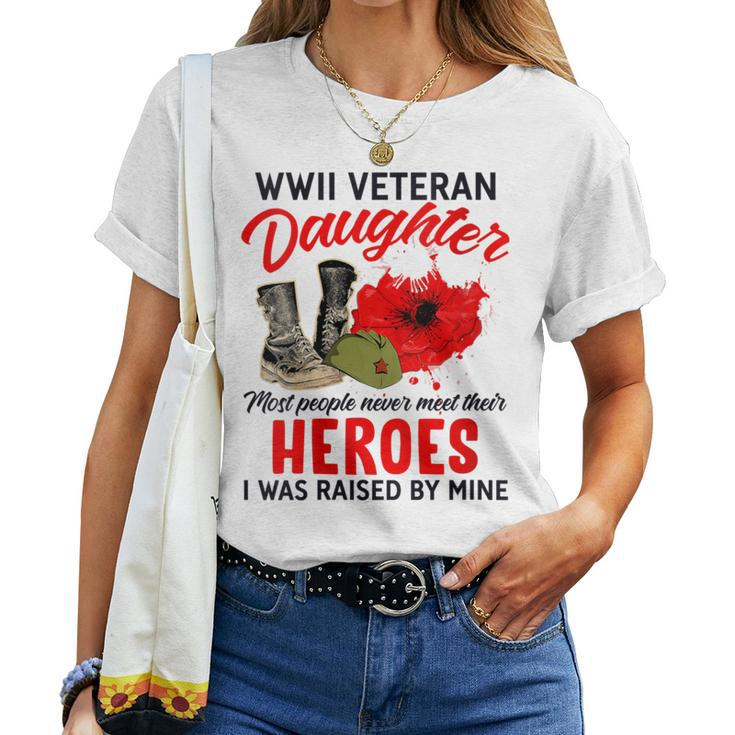 Wwii Veteran Daughter Patriotic American Army Mother Pride Women T-shirt