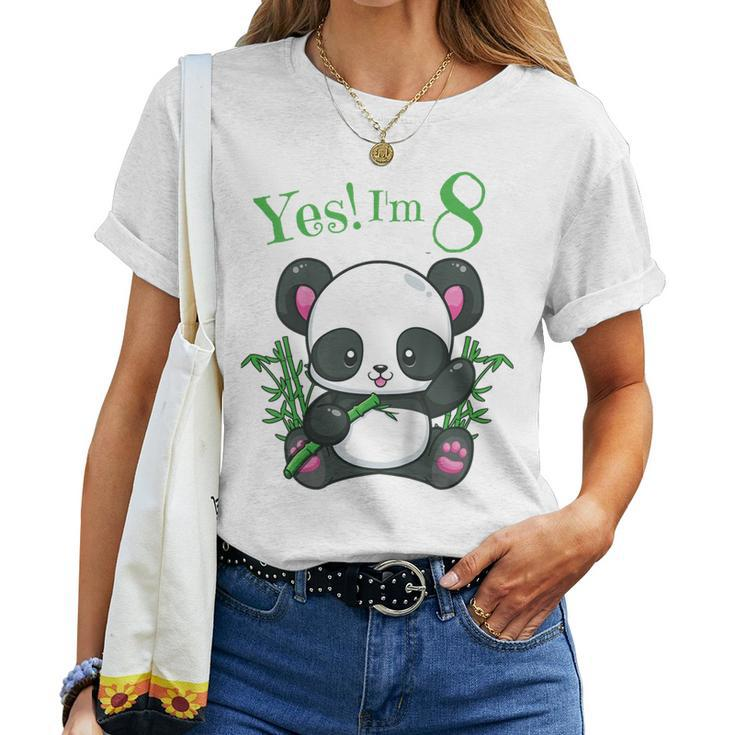 Youth Panda 8Th Birthday T Girls Birthday Outfit Age 8 Women T-shirt