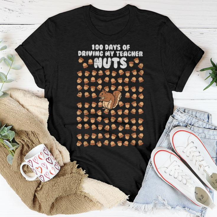 100 Days Driving My Teacher Nuts Squirrel 100Th Student Women T-shirt Funny Gifts