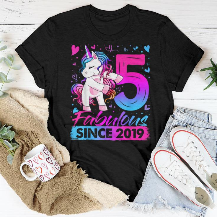 5 Years Old Flossing Unicorn 5Th Birthday Girl Party Women T-shirt Unique Gifts