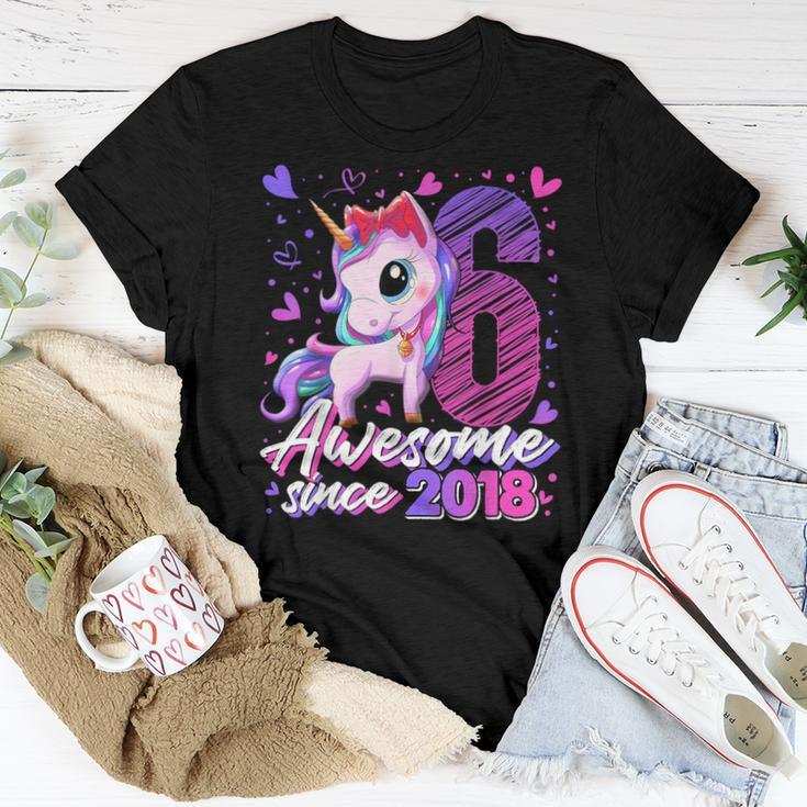6 Years Old Flossing Unicorn 6Th Birthday Girl Party Women T-shirt Unique Gifts