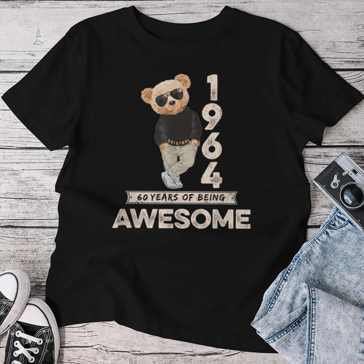 60Th Birthday 1964 Original Awesome Teddy Bear Women T-shirt Funny Gifts