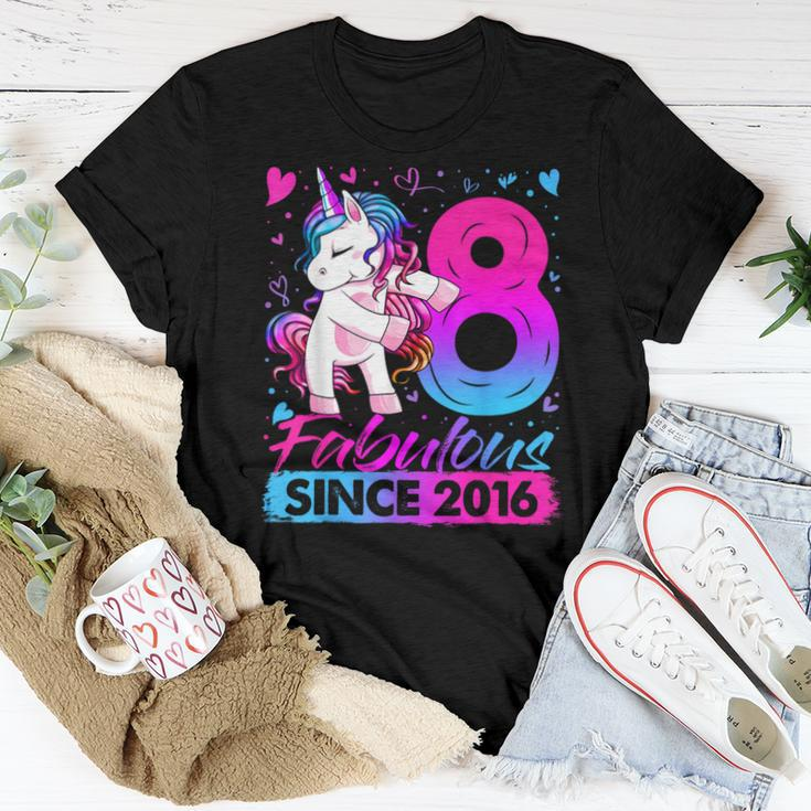8 Years Old Flossing Unicorn 8Th Birthday Girl Party Women T-shirt Unique Gifts