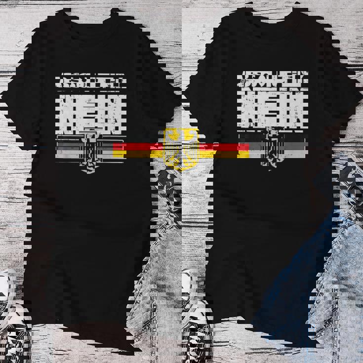 Absolutamente Nein Bandera Alemana Divertida Oktoberfest Hombres Es Camiseta de mujer Regalos divertidos